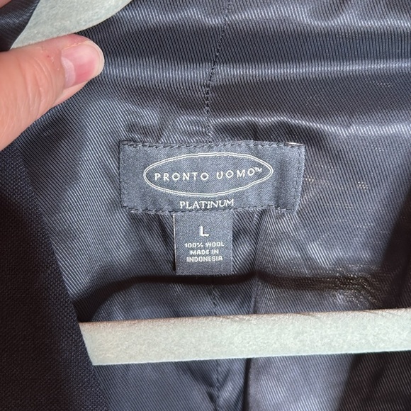 Pronto Uomo Platinum Modern Fit 100% Wool Suit Vest Navy Blue Size Large - Picture 2 of 6
